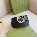 Gucci Men's Leather Belt — Classic GG Buckle