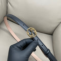 Gucci Women's Leather Belt — Classic GG Buckle