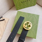 Gucci Men's Leather Belt — Signature GG Hardware