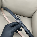 Gucci Women's Leather Belt — Iconic GG Buckle Design