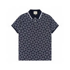 Gucci Horsebit Print Polo Shirt | Navy & White