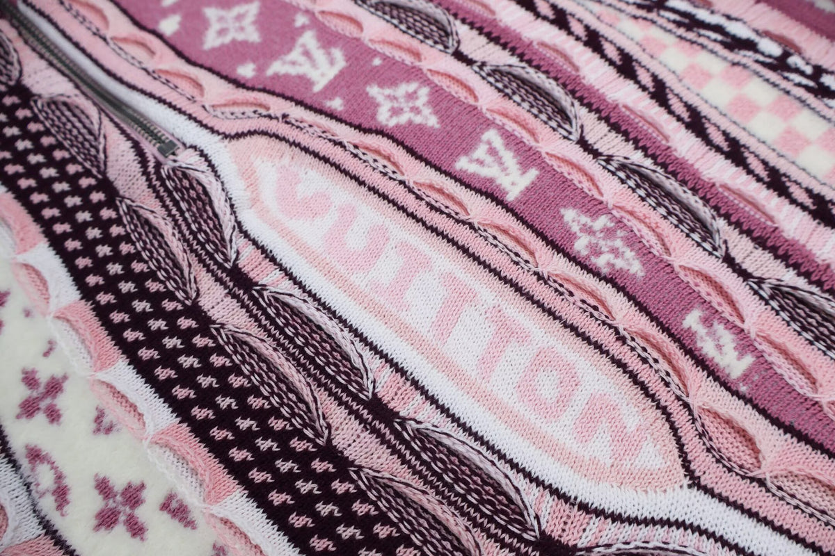 Louis Vuitton Monogram Patchwork Knit Zip Jacket