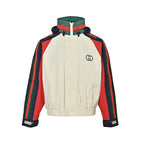 Gucci Web Stripe Colour-Block Hooded Jacket