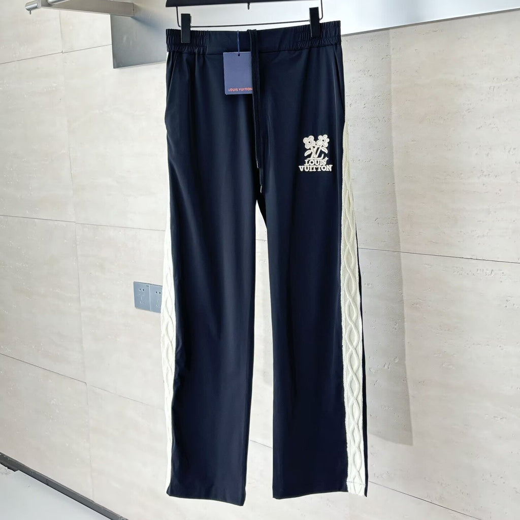 Louis Vuitton Navy Quilted Side Panel Track Trousers