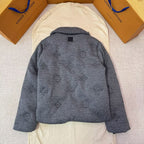Louis Vuitton Grey Monogram Quilted Knit Down Jacket
