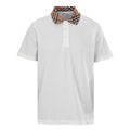 Burberry Short-Sleeve Polo Shirt with Check Collar Detail