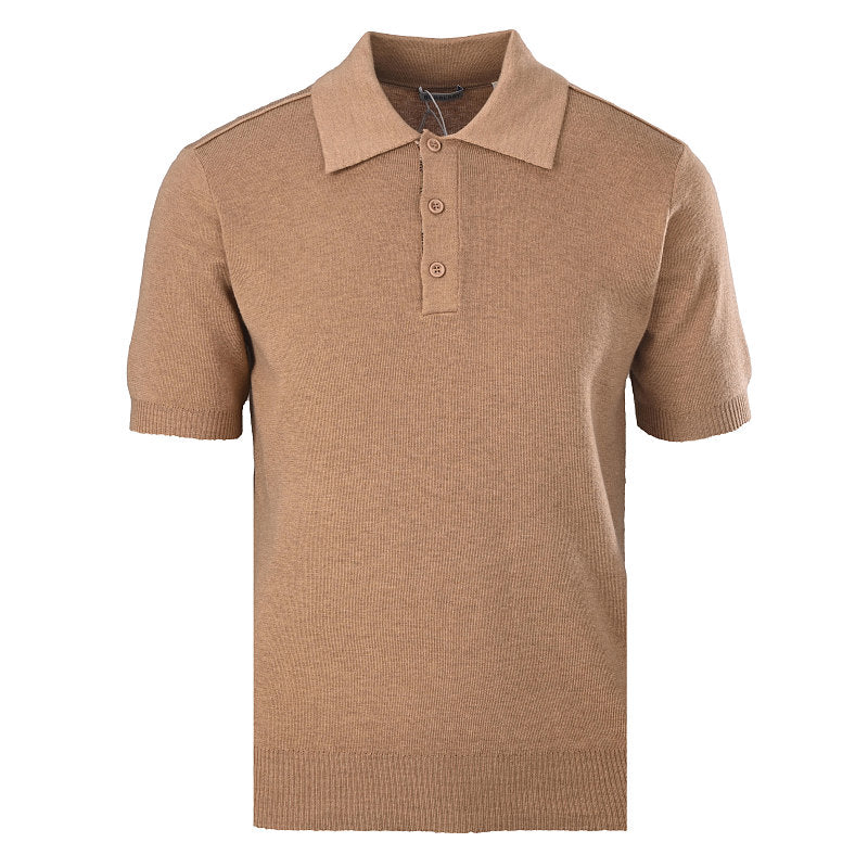 Burberry Men's Short-Sleeve Wool Polo Shirt with Four-Color Placket Detail
