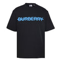 Burberry T-Shirt with Tape-Style Horizontal Stripe Overlay & Letter Print