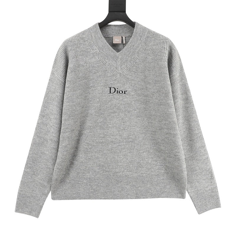 Dior Ribbed V-Neck Sweater