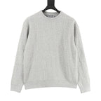 Dior CD Oblique Jacquard Crewneck Sweater — Light Grey