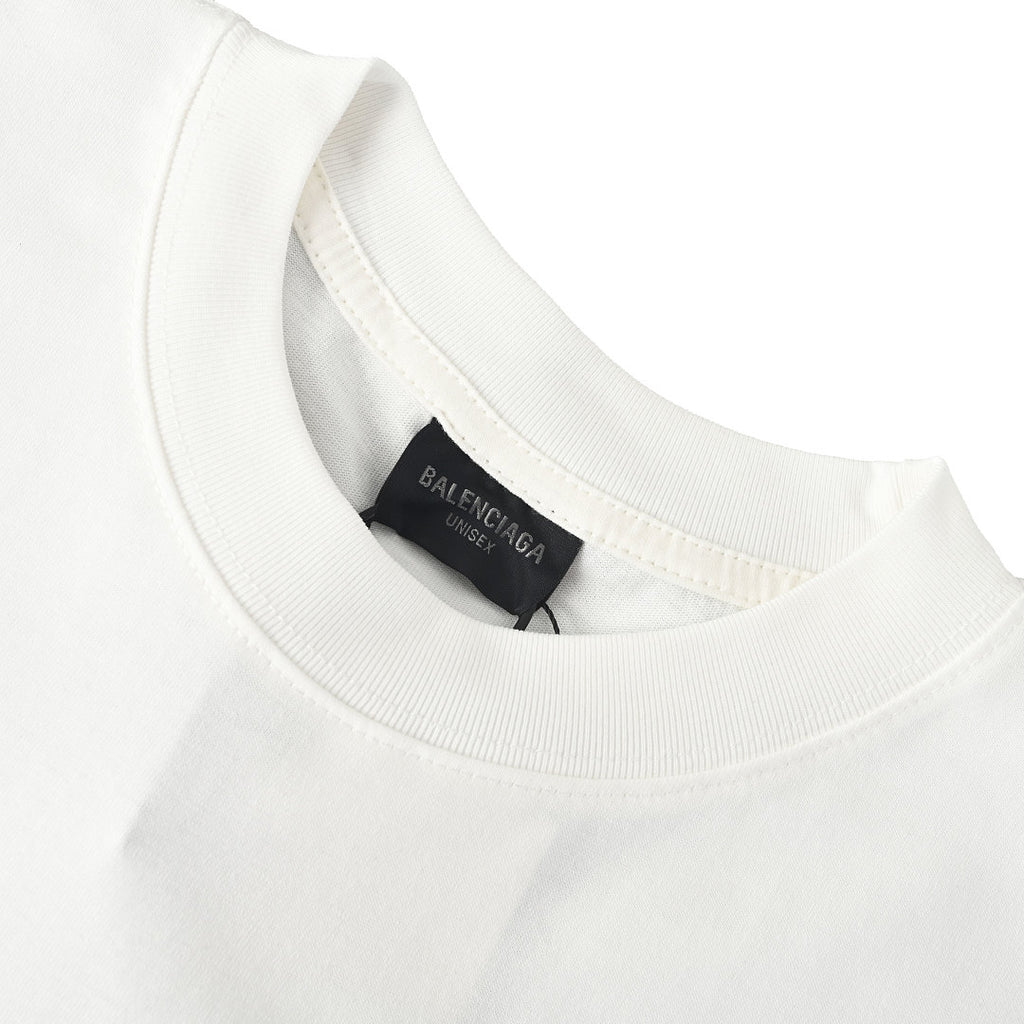 Balenciaga x Supreme Collab Logo Print T-Shirt – White