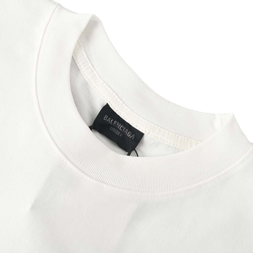 Balenciaga x Supreme Collab Logo Print T-Shirt – White