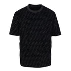 Fendi FF Monogram Velvet-Jacquard T-Shirt — Black