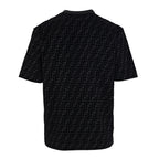 Fendi FF Monogram Velvet-Jacquard T-Shirt — Black