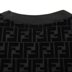Fendi FF Monogram Velvet-Jacquard T-Shirt — Black