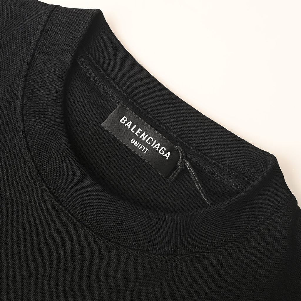 Balenciaga Double Logo Scribble Oversized T-Shirt – black