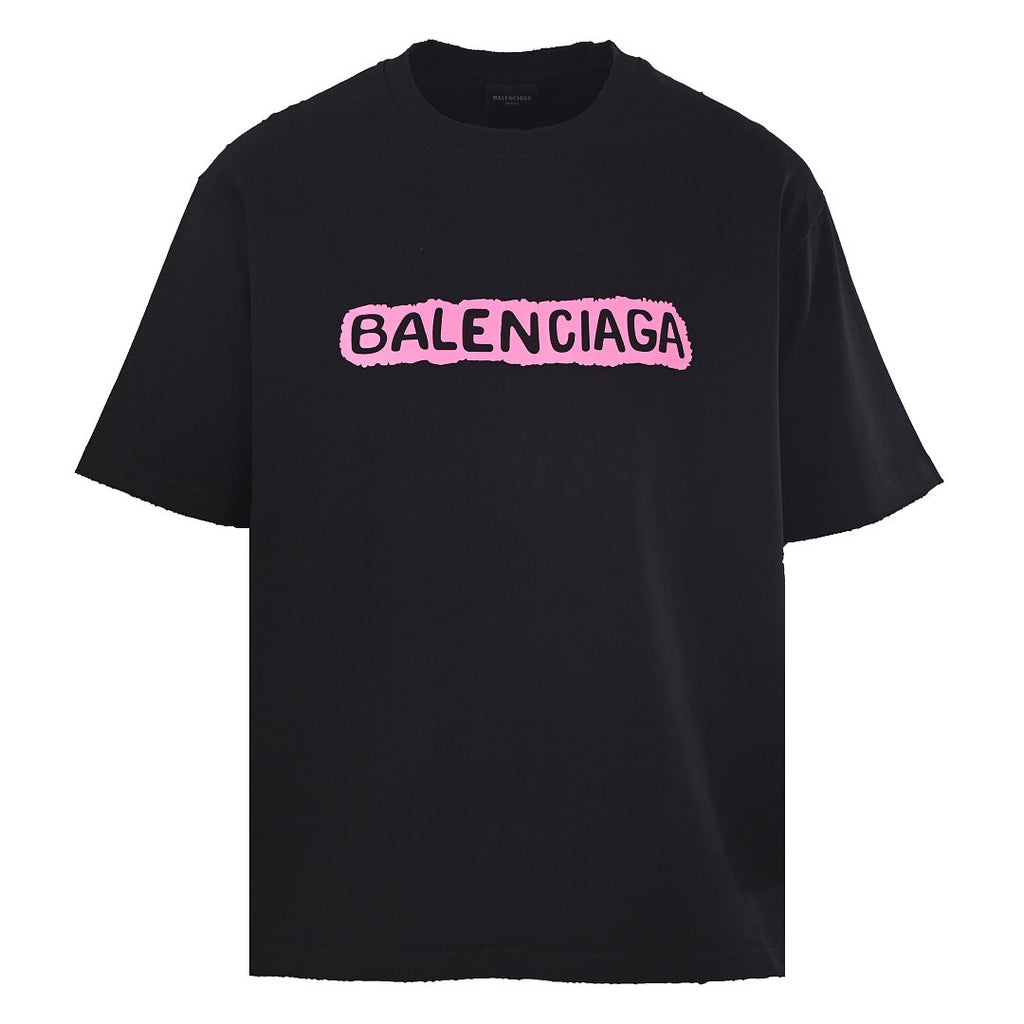 Balenciaga Graffiti Logo Oversized T-Shirt – Off-black