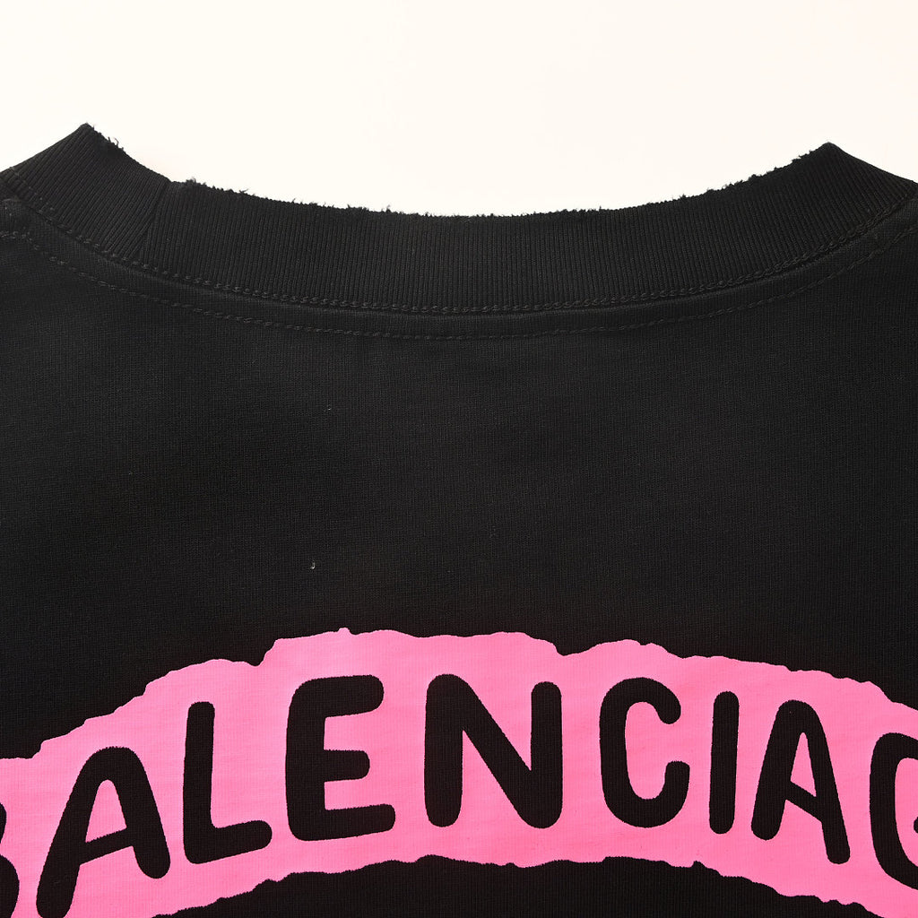 Balenciaga Graffiti Logo Oversized T-Shirt – Off-black