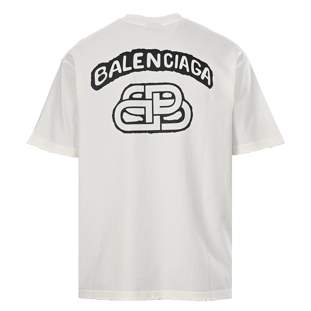 Balenciaga Graffiti Logo Oversized T-Shirt – Off-White