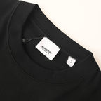 Burberry T-Shirt with Tape-Style Horizontal Stripe Overlay & Letter Print