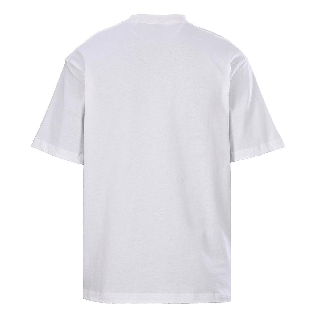 Burberry T-Shirt with Tape-Style Horizontal Stripe Overlay & Letter Print
