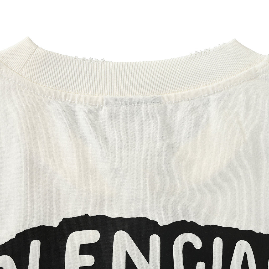 Balenciaga Graffiti Logo Oversized T-Shirt – Off-White