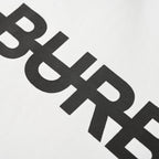 Burberry T-Shirt with Tape-Style Horizontal Stripe Overlay & Letter Print