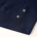 Thom Browne Tennis Racket Embroidery 4-Bar Knit Polo – Navy