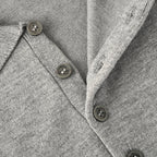 Thom Browne Tennis Racket Embroidery 4-Bar Knit Polo – Medium Grey