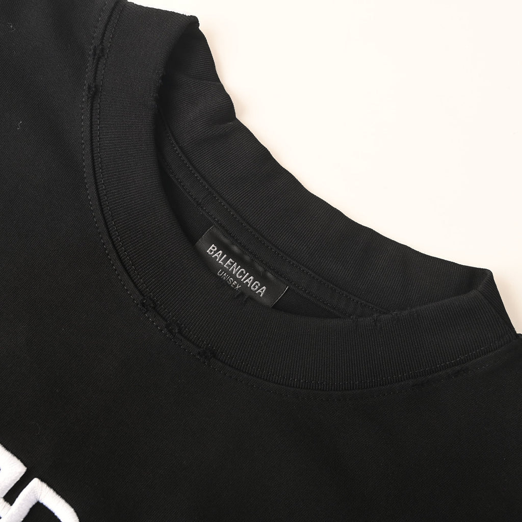Balenciaga BB Monogram Distressed Oversized T-Shirt – Black
