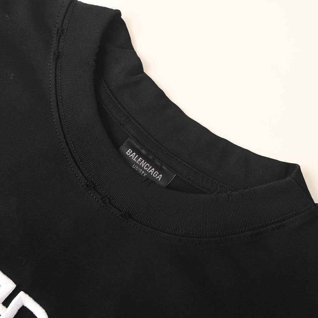 Balenciaga BB Monogram Distressed Oversized T-Shirt – Black