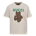 Gucci Monogram T-Shirt with Bear Embroidery and Appliqué