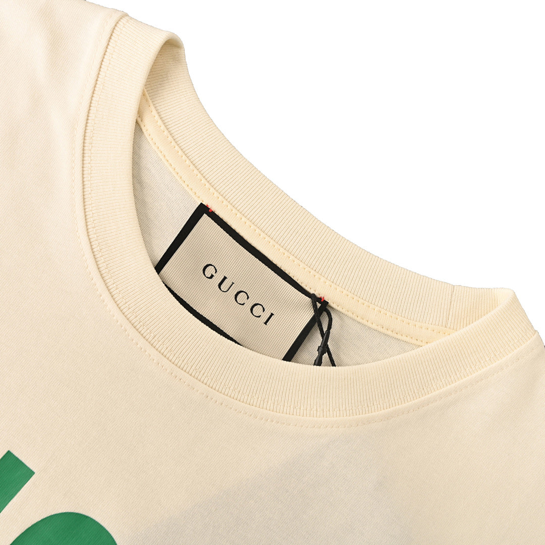 Gucci Monogram T-Shirt with Bear Embroidery and Appliqué