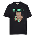 Gucci Monogram T-Shirt with Bear Embroidery and Appliqué