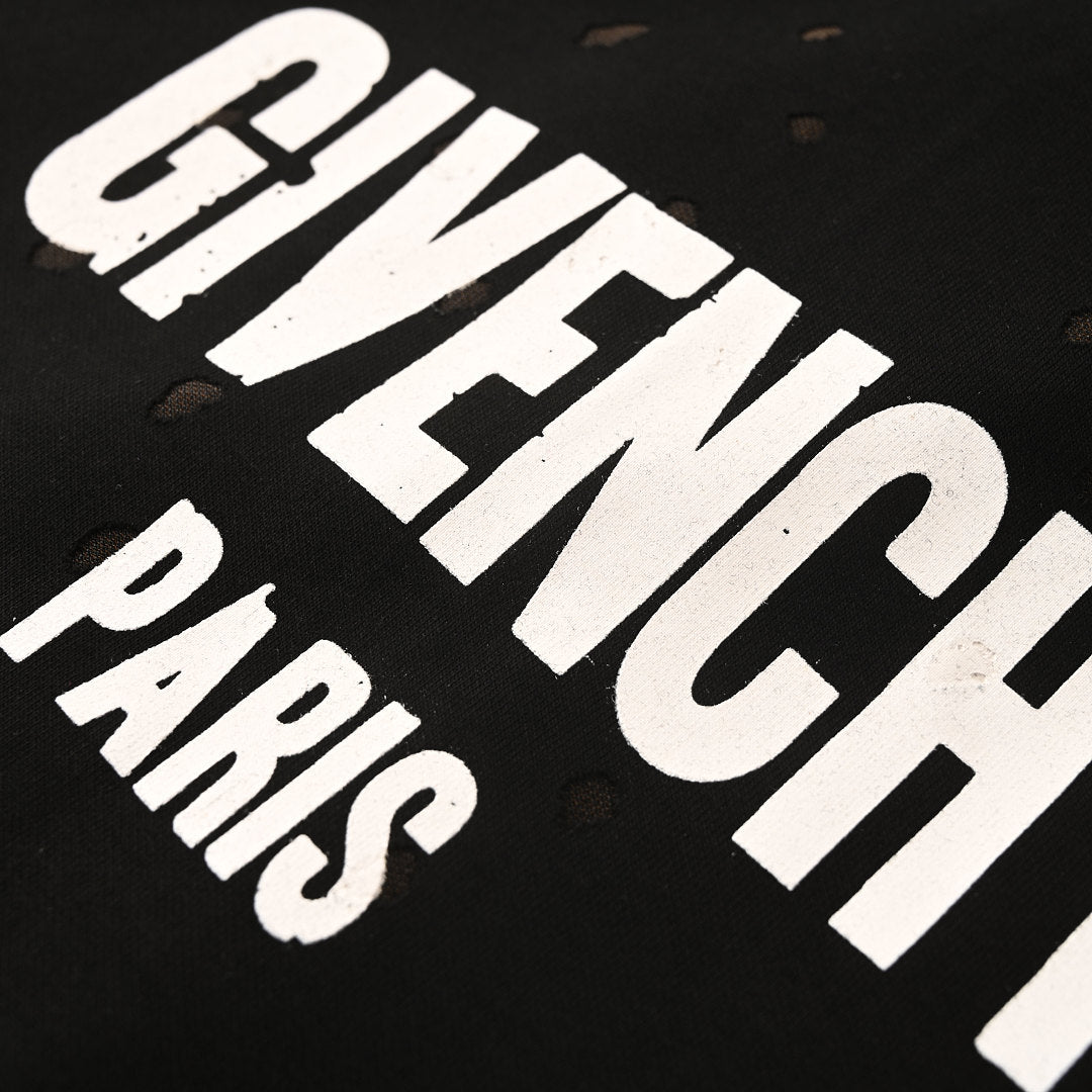 Givenchy Paris Destroyed Distressed Oversized T-Shirt – black