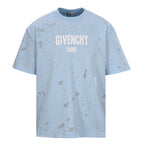 Givenchy Paris Destroyed Distressed Oversized T-Shirt – Sky Blue