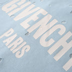 Givenchy Paris Destroyed Distressed Oversized T-Shirt – Sky Blue