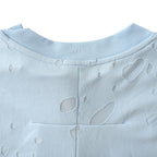 Givenchy Paris Destroyed Distressed Oversized T-Shirt – Sky Blue