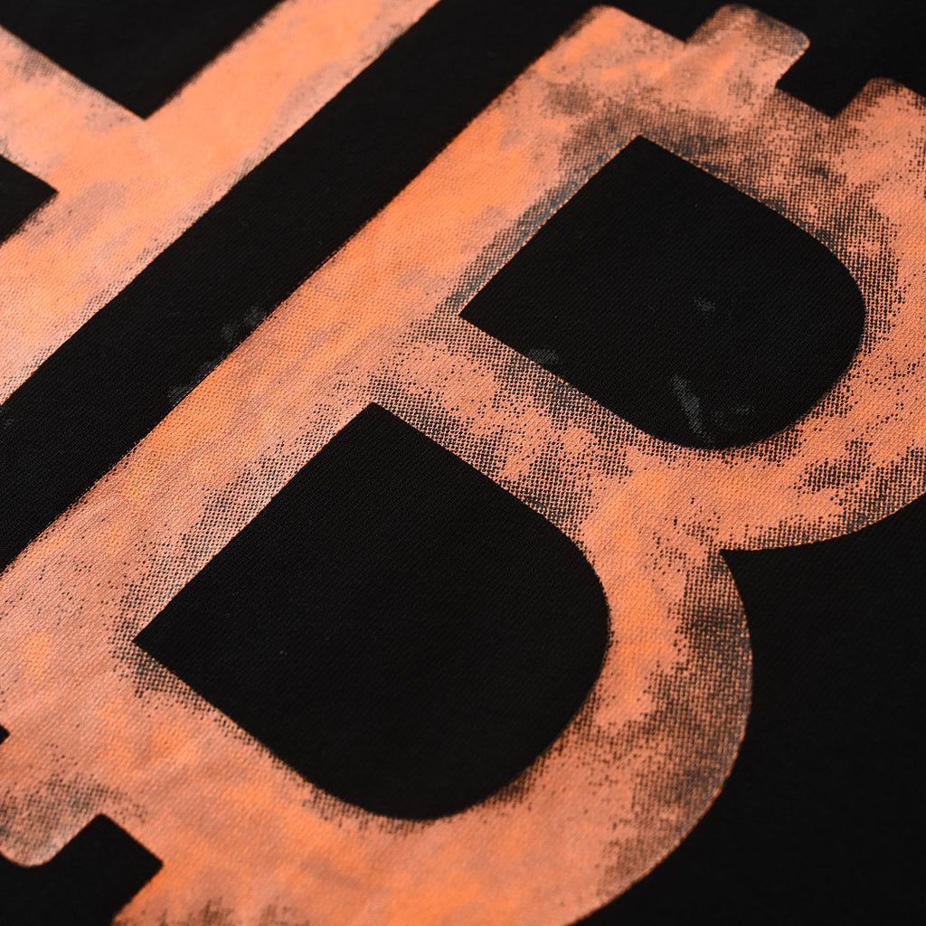 Balenciaga Double-B Bitcoin Hand-Painted Distressed Crewneck T-Shirt