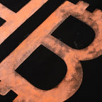 Balenciaga Double-B Bitcoin Hand-Painted Distressed Crewneck T-Shirt