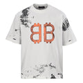 Balenciaga Double-B Bitcoin Hand-Painted Distressed Crewneck T-Shirt