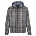 BURBERRY BBR Grey-Green Check Reversible Hooded Jacket