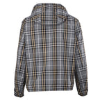 BURBERRY BBR Grey-Green Check Reversible Hooded Jacket