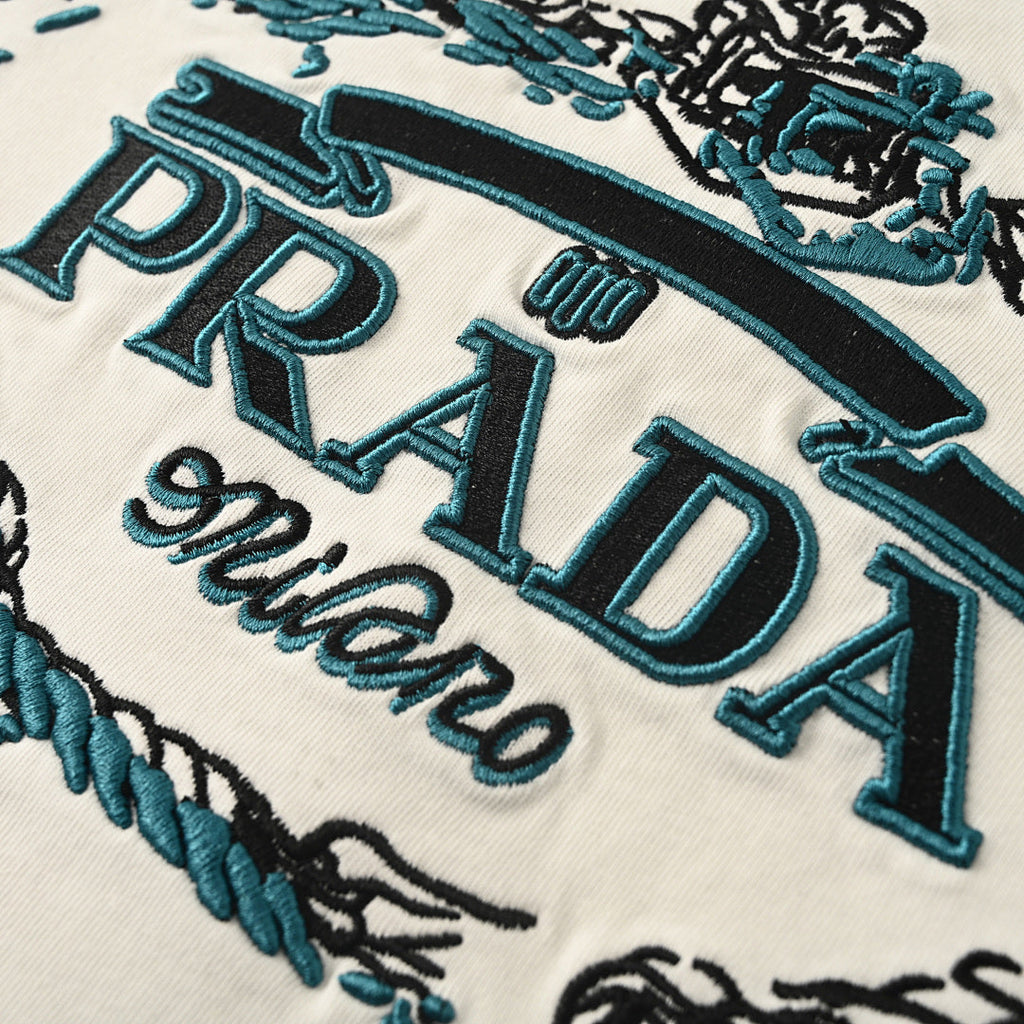 PRADA Knot Logo Embroidered T-Shirt