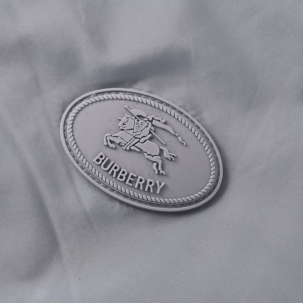 BURBERRY BBR Grey-Green Check Reversible Hooded Jacket