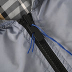 BURBERRY BBR Grey-Green Check Reversible Hooded Jacket