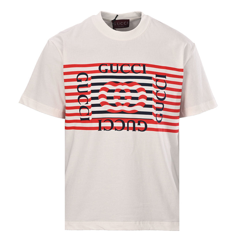 Gucci Nautical Wave-Print Short-Sleeve Shirt