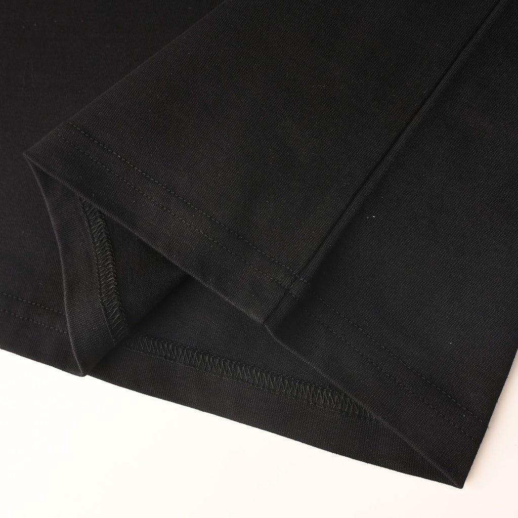 Fendi Roma Perforated Leather Zip Pocket T-Shirt — Black