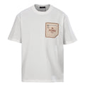 Fendi Roma FF Monogram Leather Pocket T-Shirt — White