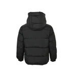 Gucci Black Down Puffer Hooded Jacket with Stripe Wordmark